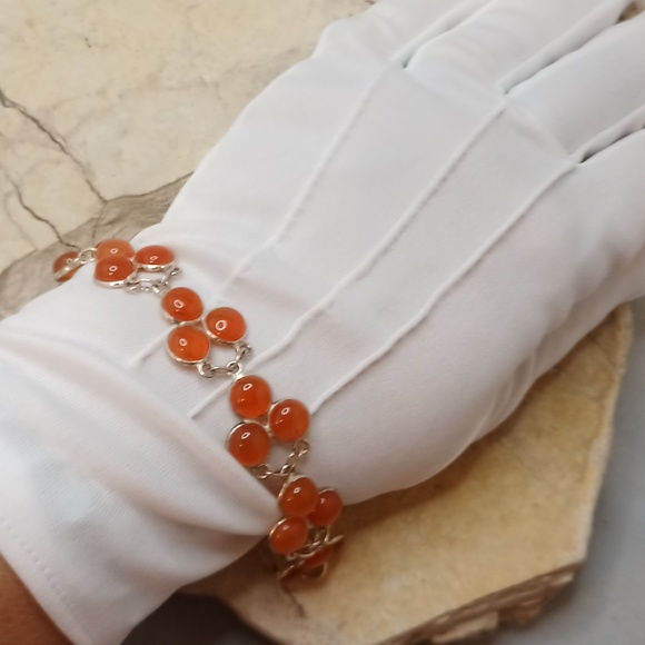 925 Silver plated Agate Bracelet Hand Crafterd - Picture 4 of 6